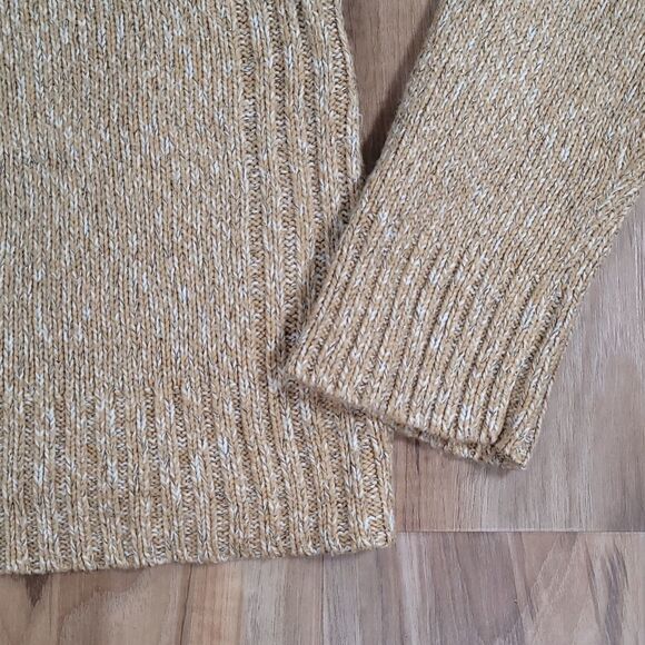 🔹️Sag Harbor Tan Buttoned Cowl Neck Sweater Medium - Picture 6 of 9